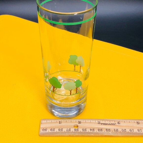 Vintage 80s Green Tree Hill Tom Collins Cocktail Highball Glass -Set of 4 - Picture 8 of 11